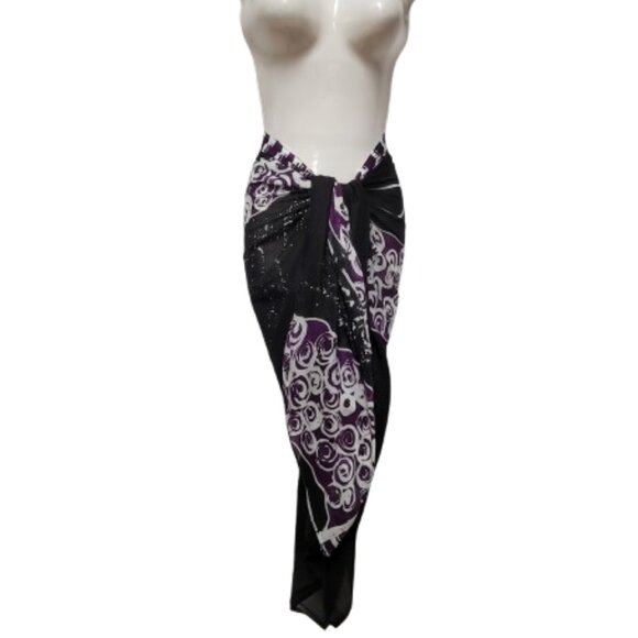 Womens Sarong Pareo Cotton Wrap HandPainted Batik Wrapskirt Beachwear -NEW - Picture 1 of 5